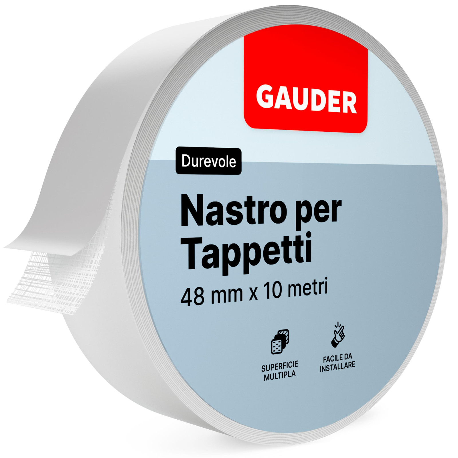 GAUDER Nastro per moquette (10m) | Nastro adesivo per teppeti | Nastro di (V4V)