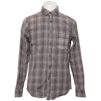 Pull & Bear, Flanellhemd, Größe: M, Grau, Baumwolle, Karo, Flanell, Herren #MKy