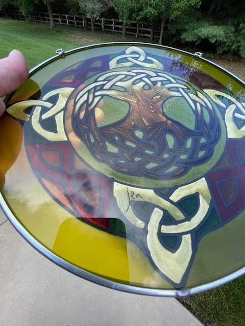 Árbol Celta de la Vida Atrapasol Jen Delyth 10" redondo firmado Foto 3 de 3