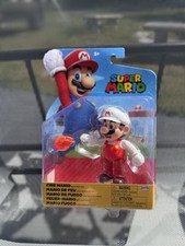 2024 JAKKS Pacific World of Nintendo Figure: FIRE MARIO (w/ Fire Ball)