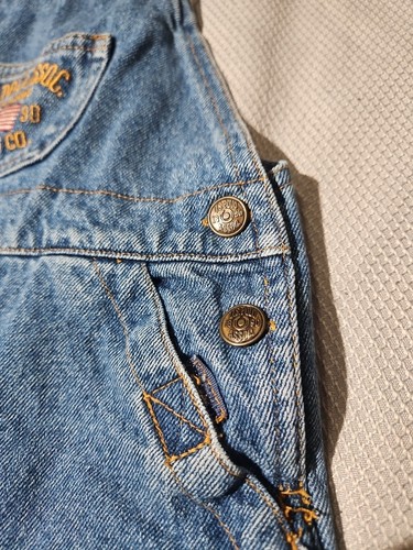 US Polo Assn Overalls Youth Kids Size 4T Blue Denim Jumpsuit Spellout Work Y2k - Picture 7 of 17