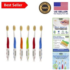 Assorted Colors Soft Flossing Toothbrushes - 6 Count for Gentle Oral Care