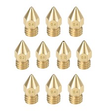 3D Printer Nozzle Fit for MK8,for 1.75mm Filament Brass,0.2mm - 1mm Total 10pcs