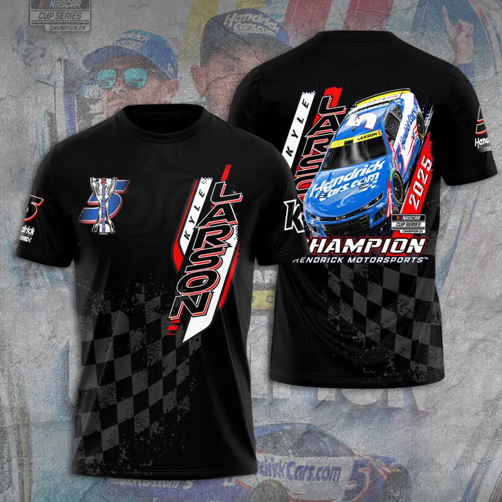 Kyle Larson 2025 NASCAR Cup Series Champion 3D Apparel