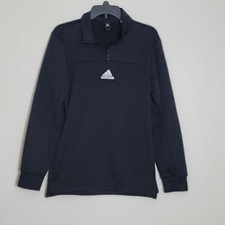 Mens Adidas Black 1/4 Zip Fleece Lined Top Size Small