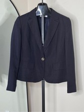 Calvin Klein Navy Linen Blend Blazer Size 12