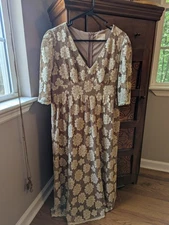 Bella Ella Boutique XL Short Sleeve Dress, Lace Boho, Cottage Core, Romantic