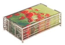 Brushed Nickel Kitchen Napkin Holder Elegant Caddy For Guest Towels And Buffet