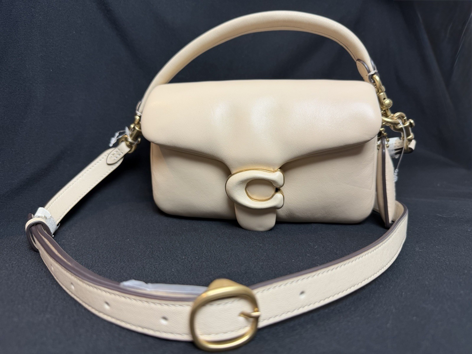 Coach Pillow Tabby 18 Women's Shoulder Bag Beige/Ivory