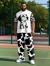 3D digital printing short-sleeved pants set, sports casual wear, large 0XL-9XL