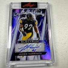 2025 Leaf Electrum James Harrison Purple Auto Crystallography 4/7 SSP Steelers