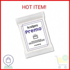 Sculpey Premo Sculpey Polymer Clay 2 Ounces-White Translucent (PE02 5527)