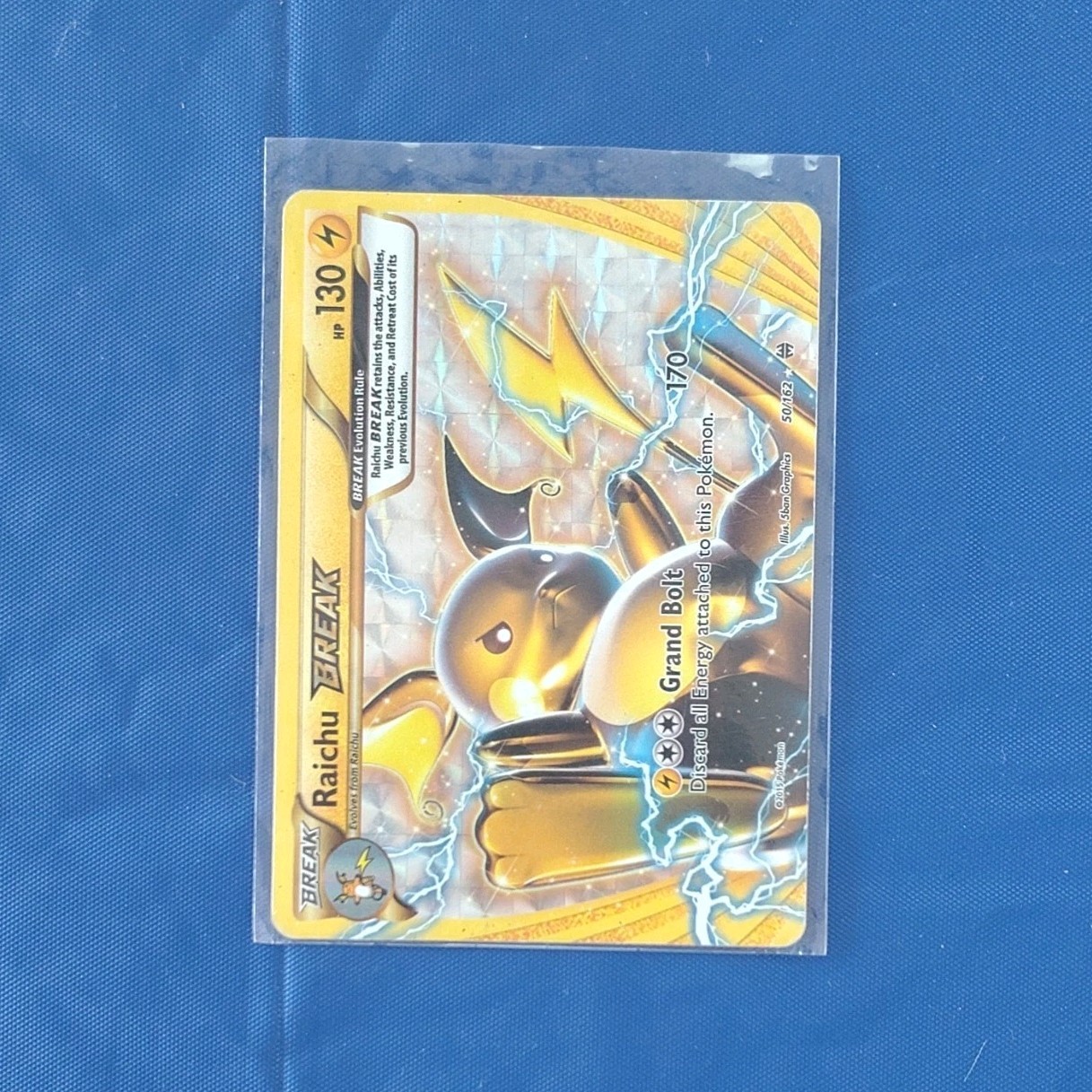 Pokémon Raichu BREAK Rare Full Art Holo BREAKthrough 50/162 130 HP Grand Bolt