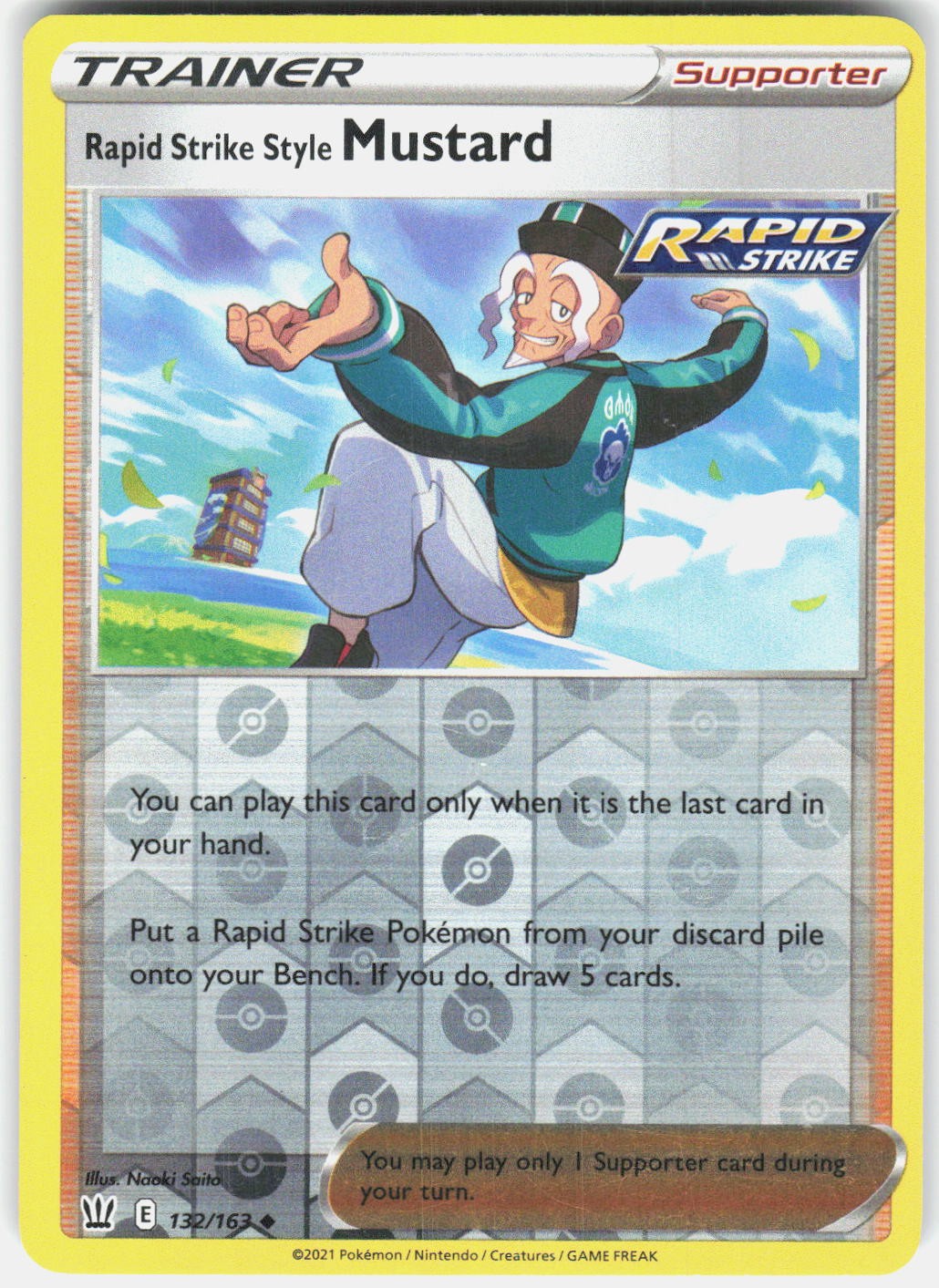 Rapid Strike Style Mustard 132/163 Battle Styles Pokemon Reverse Holo LP