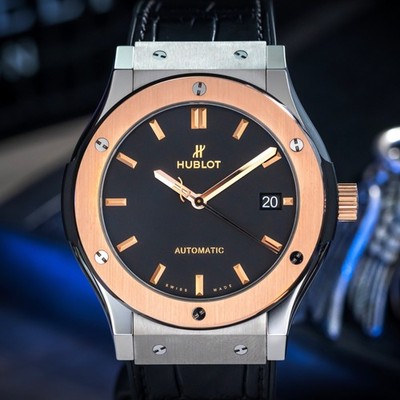 UNWORN Hublot Classic Fusion Titanium King Gold Auto 45mm Watch   511.NO.1181.LR