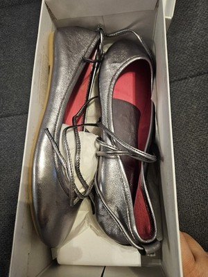 Flip Flop Ballerinas Metallic Silber Gr. 39 NP 100  NEU