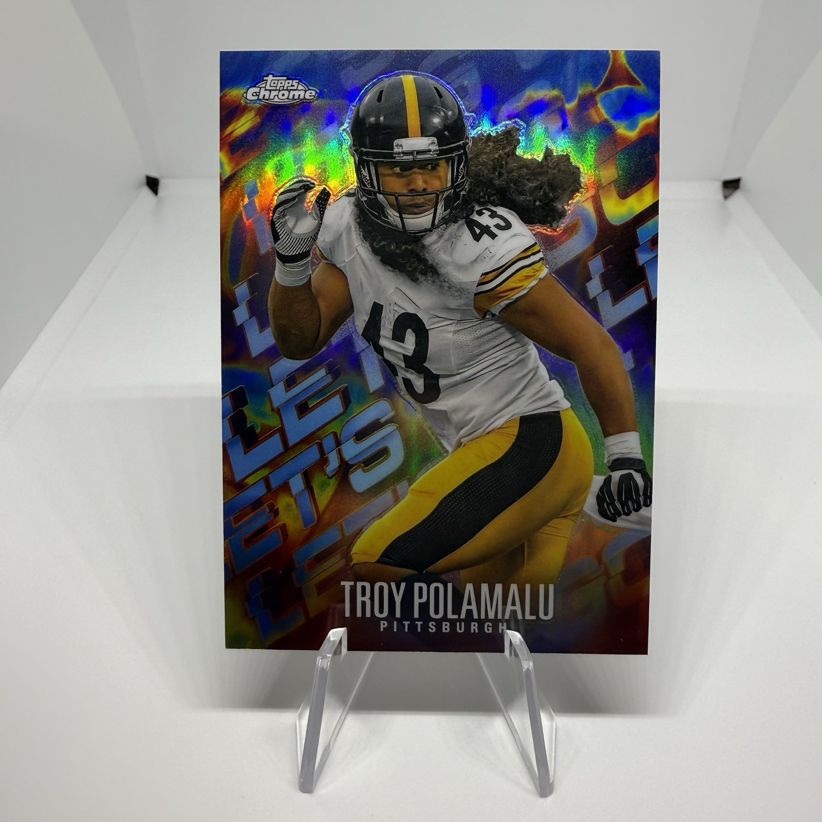 Troy POLAMALU 2024 Topps Chrome Football Let's Go SSP Case Hit Mint Steelers