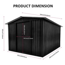 Metal Garden Shed 6X4,8X6,8X10ft Pent/Apex Roof Outdoor Storage with FREE BASE