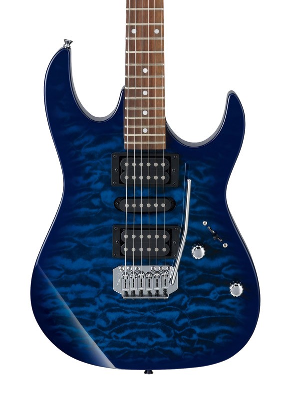 Ibanez GRX70QA-TBB Electric Guitar, Transparent Blue Burst (NEW)