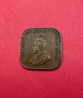 1919 Straits Settlements Cent Coin, Bronze, 21mm in Diameter, KM#32