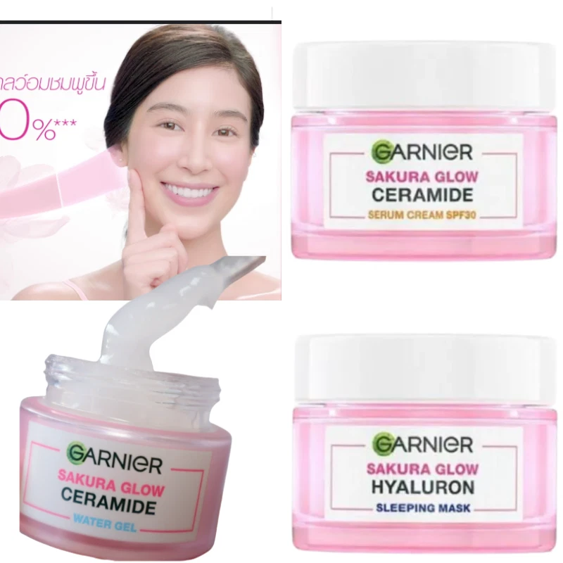 Conjunto de creme 2 x50 ml Garnier Sakura Glow Duo dia e noite ceramida hialurônio radiante - Imagem 2 de 4