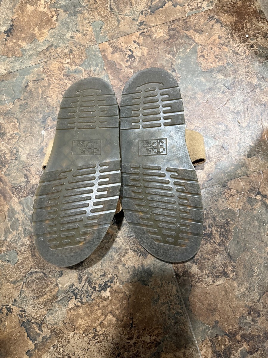 Dr. Martens Josef Slide Buckle Nubuck Leather Sandals Tan Size Women 9 View 3