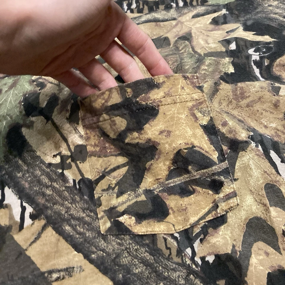 Vintage Mossy Oak Turtle Neck Long Sleeve Camouflage Shirt 2XL Hunting USA - Image 2 of 4