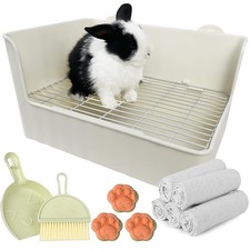 Large Rabbit Litter Box Corner Bunny Potty Training Litter Pan with Liners