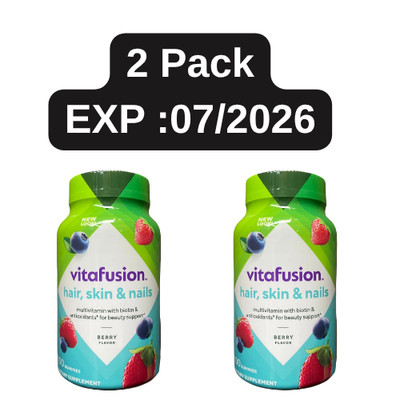 2 x Vitafusion Gorgeous Hair, Skin & Nails Multivitamin Gummy - 100ct Exp 07/26