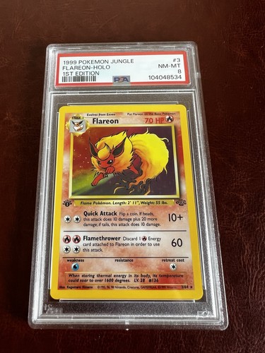 Flareon (1st Edition) graded PSA 8 for sale on eBay