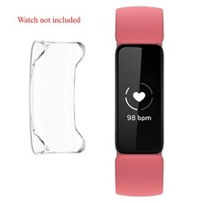 For Fitbit Inspire 2 Clear TPU Full Case Cover Screen Protector Armor Guard Skin