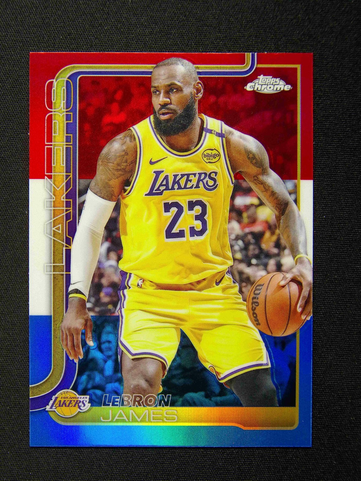 2025-26 Topps Chrome LeBron James #127 Red/White/Blue Refractor