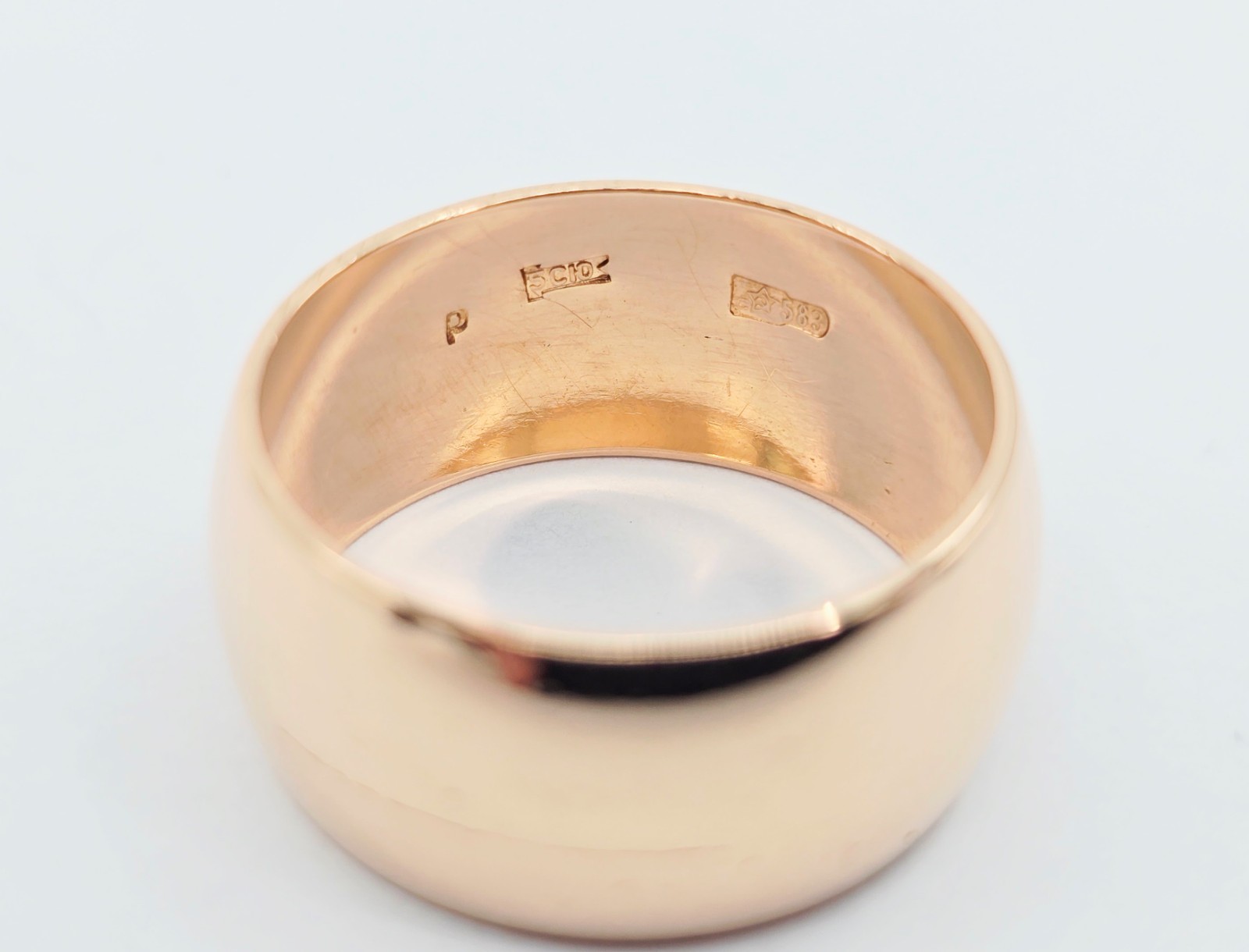 Unique 14K Solid Rose Gold Designer Polished Wide… - image 6