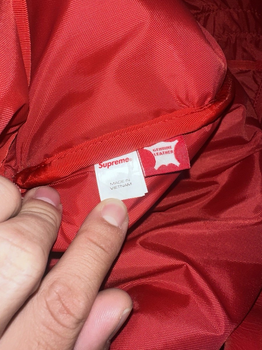 Supreme - Leather Backpack Red - F/W 2023 | eBay