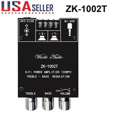 1SET ZK-1002T Bluetooth 5.0 TPA3116 2 CH 2 100W Digital Audio Amplifiers Module