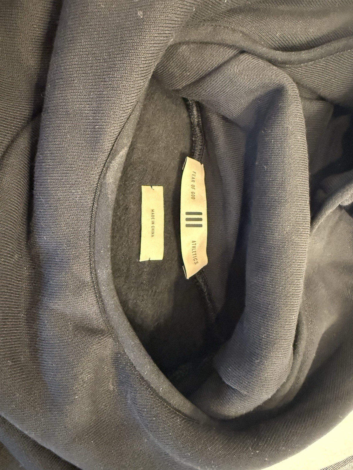 adidas Fear of God Athletics Fleece Hooded Logo Black Pullover Hoodie Men's M thumbnail 6