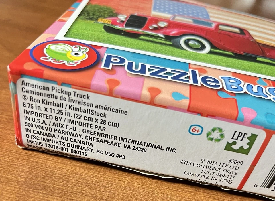 Puzzle Bug 100 Fully Interlocking Pieces Age 6+ American Pickup Truck - Image 3 of 4