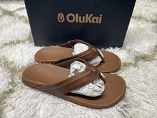  NIB Olukai Men's Size 11 Hiapo Flip Flop Beach Outdoor Sandals-Dark Java/Toffee