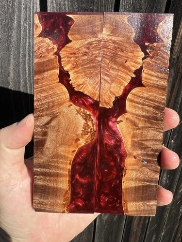 Stabilized Maple Burl Hybrid Resin - Knife Scales