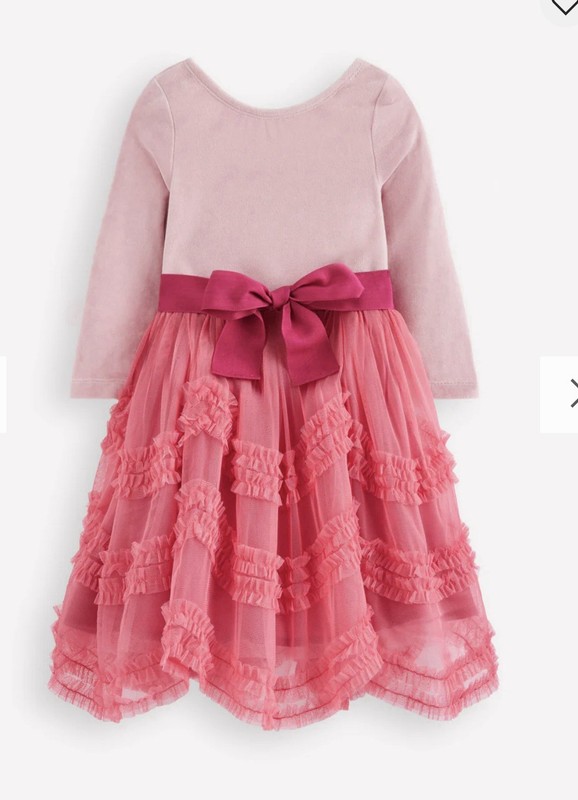NWT Mini Boden Velour Tulle Ballet Dress In Rose Pink Size 3-4 Years