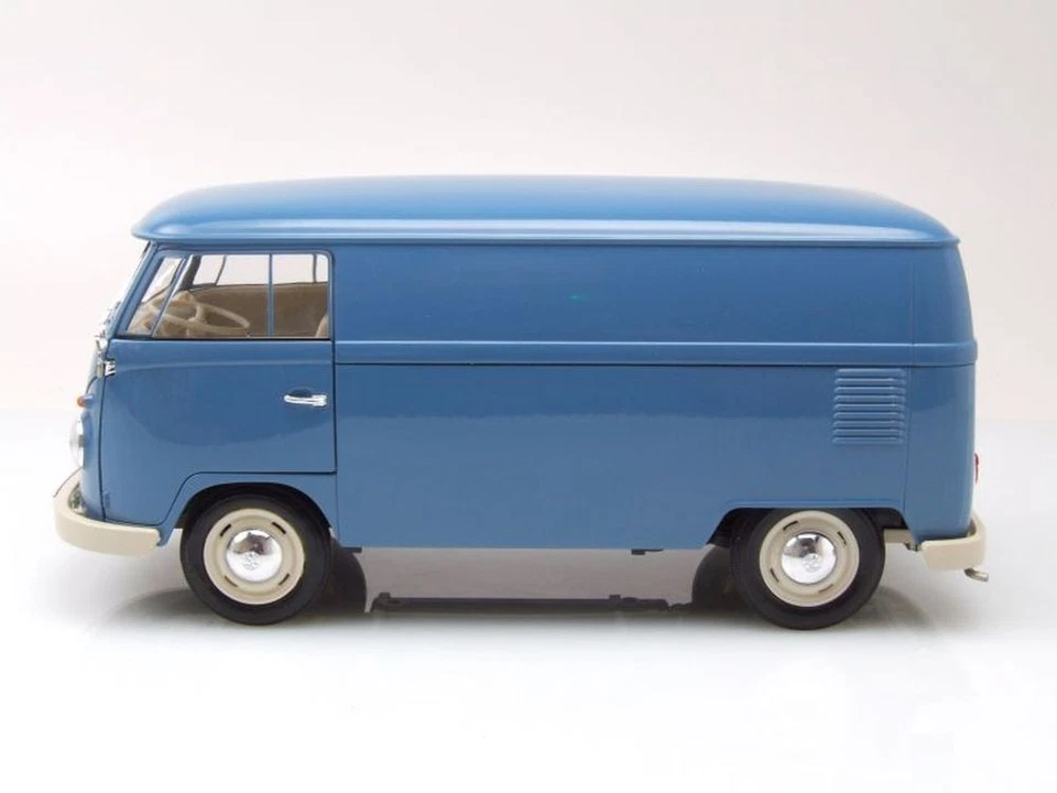 VW T1 Bus Kasten 1963 Blu Modellino 1:18 Welly - Immagine 3 di 4