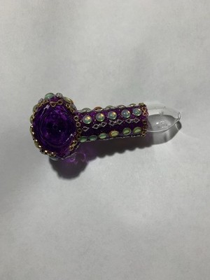 Purple Beaded Hand Pipe