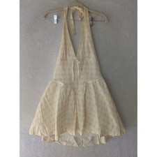 SHEIN Halter Dress Women's Large Yellow Gingham Plunging V-Neck Corset Mini