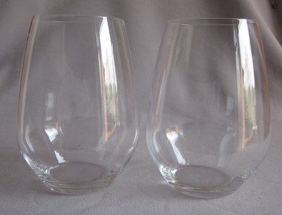 Two Riedel O Flat Wine Glasses Goblets Tumbler Stemless 5 1/8''