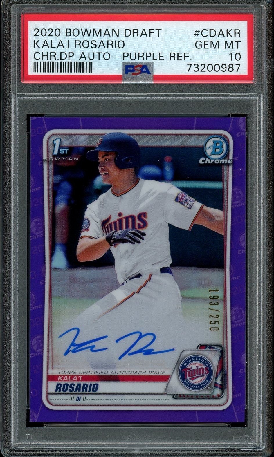 2020 1st Bowman Chrome ~ Kala'i Rosario ~ Purple Refractor /250 ~ PSA 10 ~ Auto