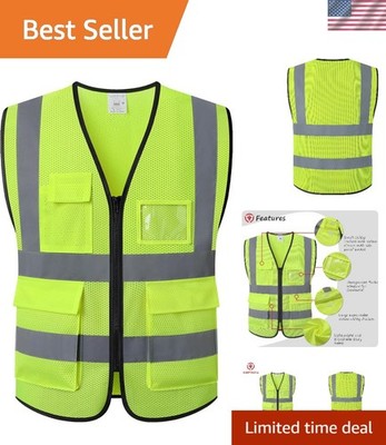 Professional ANSI-ISEA Compliant Reflective Vest - Perfect for Construction Work