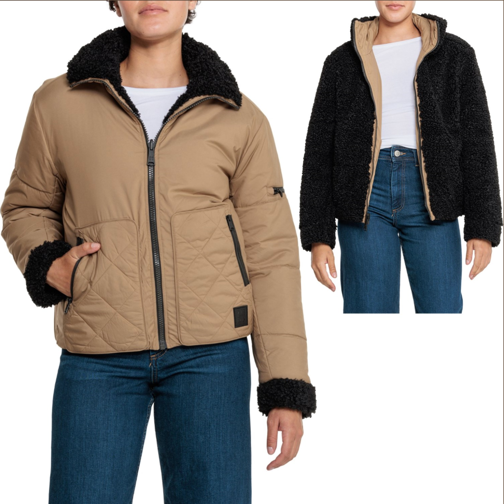 Alp N Rock Amal Reversible Aviator Sherpa Fleece Bomber Jacket M