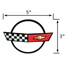 1984-1990 C4 Corvette Crossed Flags 5x3 Heavy Gauge Metal Magnet