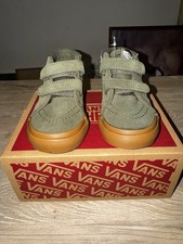 VANS Sk8-Mid Reissue V Toddler Mid Top Hook Loop Green Gum Suede 7.5