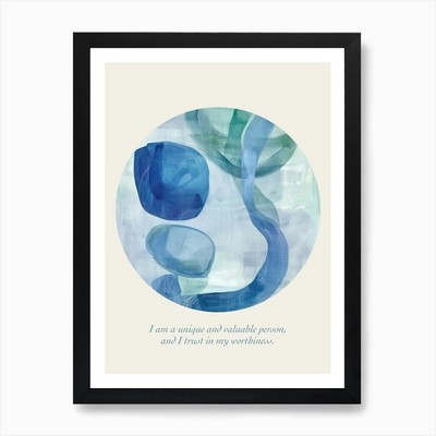 Affirmations I Am A Unique And Valu Framed Wall Art Poster Canvas Print Picture